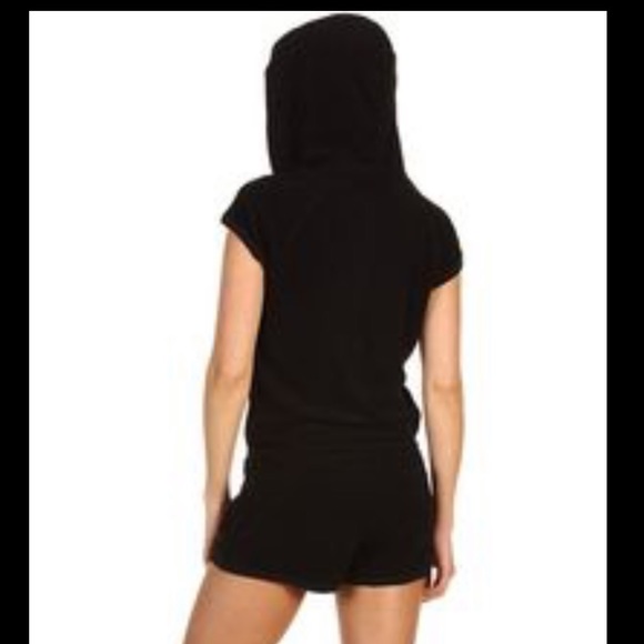 black hooded romper